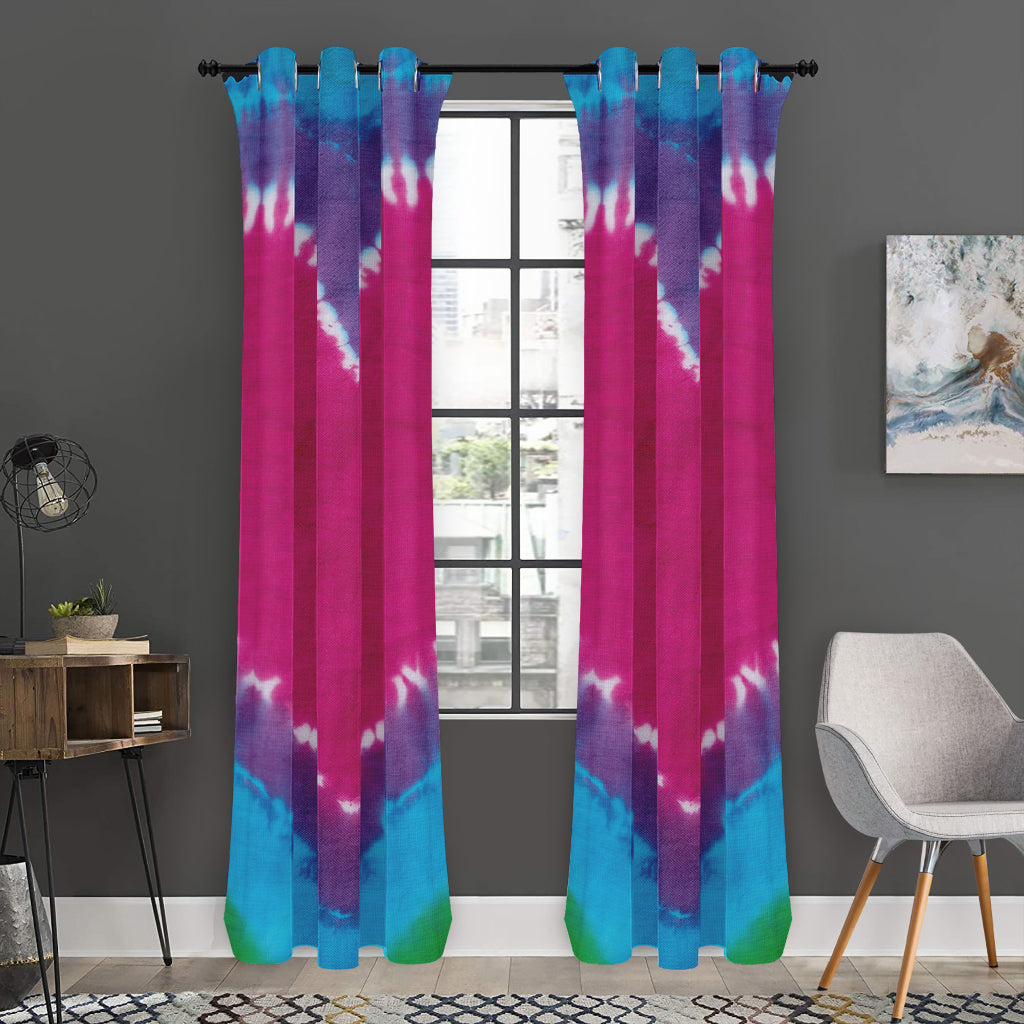 Colorful Heart Tie Dye Print Curtain