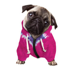 Colorful Heart Tie Dye Print Dog Zip Up Hoodie