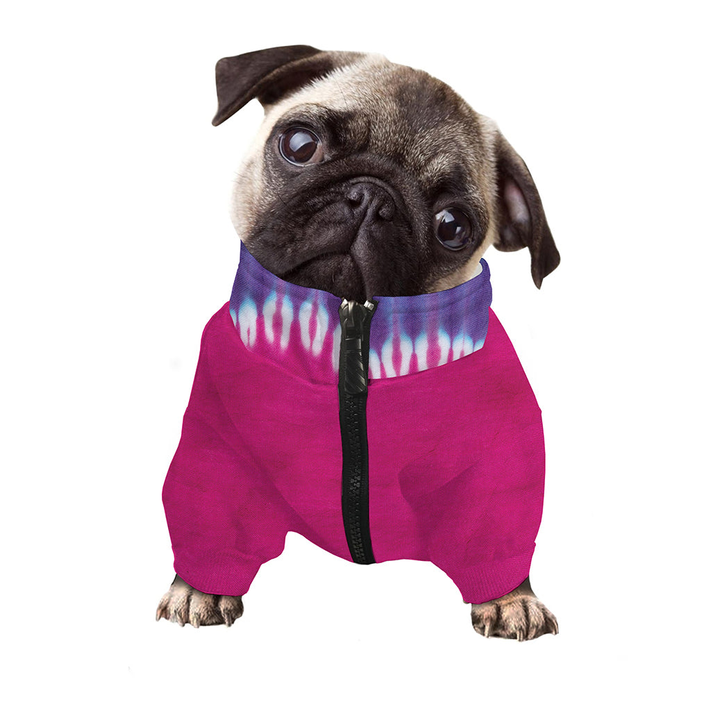Colorful Heart Tie Dye Print Dog Zip Up Jacket