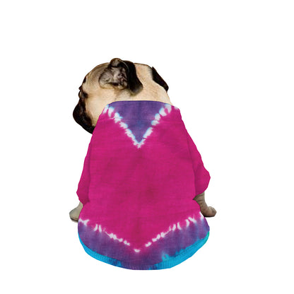 Colorful Heart Tie Dye Print Dog Zip Up Jacket