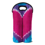 Colorful Heart Tie Dye Print Double Neoprene Wine Tote