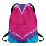 Colorful Heart Tie Dye Print Drawstring Backpack