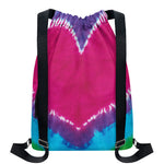 Colorful Heart Tie Dye Print Drawstring Backpack