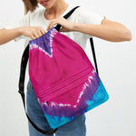 Colorful Heart Tie Dye Print Drawstring Backpack
