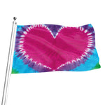 Colorful Heart Tie Dye Print Flag
