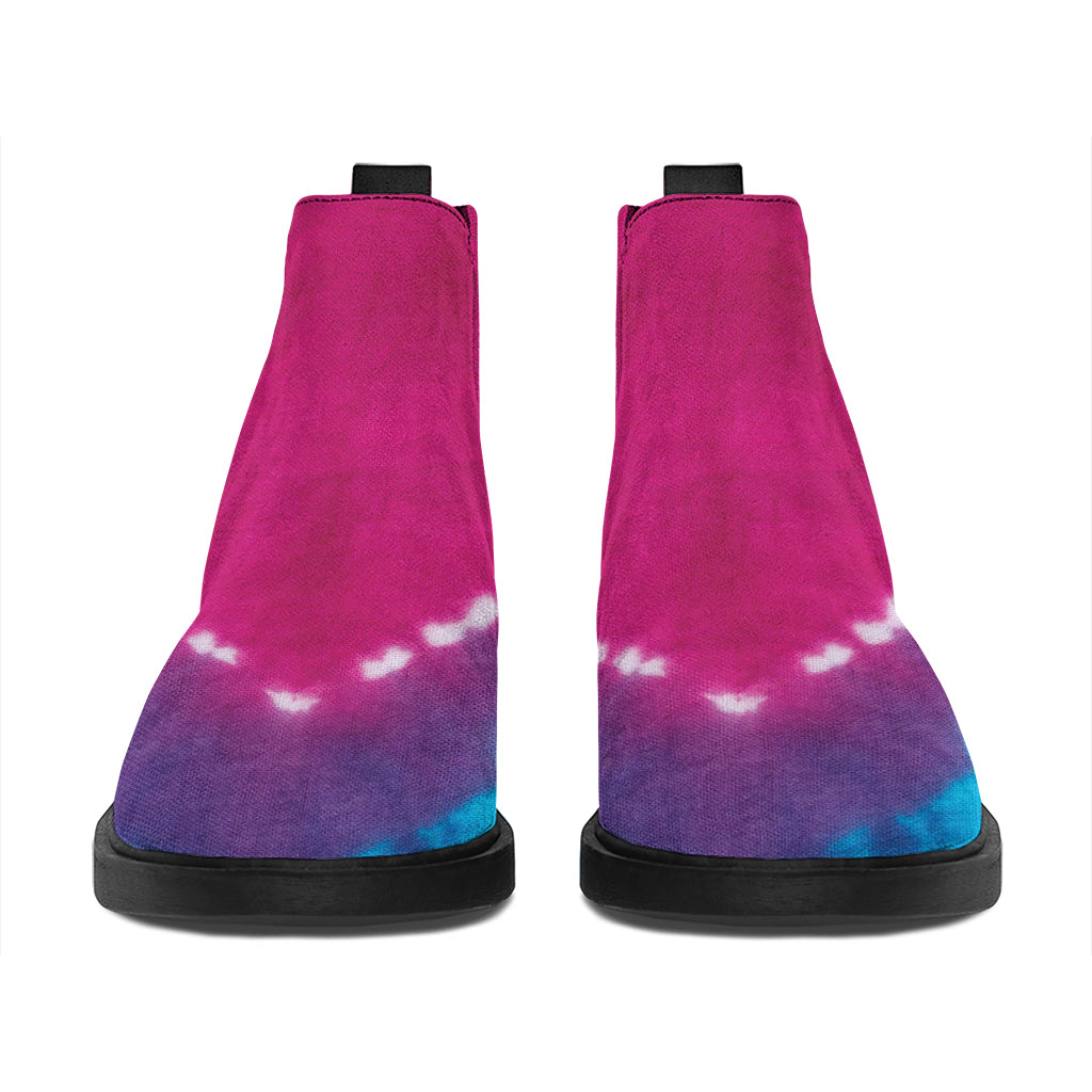 Colorful Heart Tie Dye Print Flat Ankle Boots