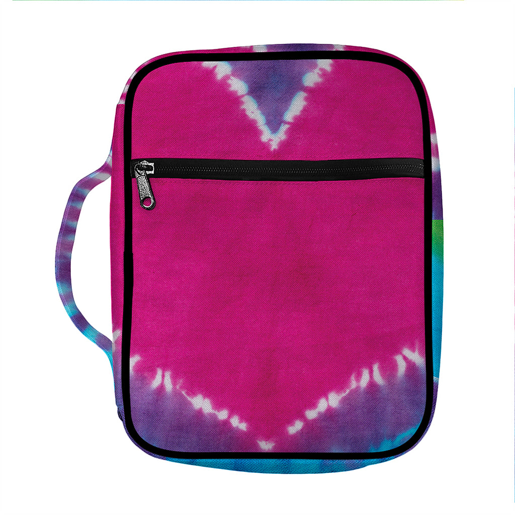 Colorful Heart Tie Dye Print Front Pocket Bible Bag