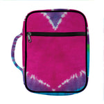 Colorful Heart Tie Dye Print Front Pocket Bible Bag