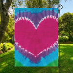 Colorful Heart Tie Dye Print Garden Flag