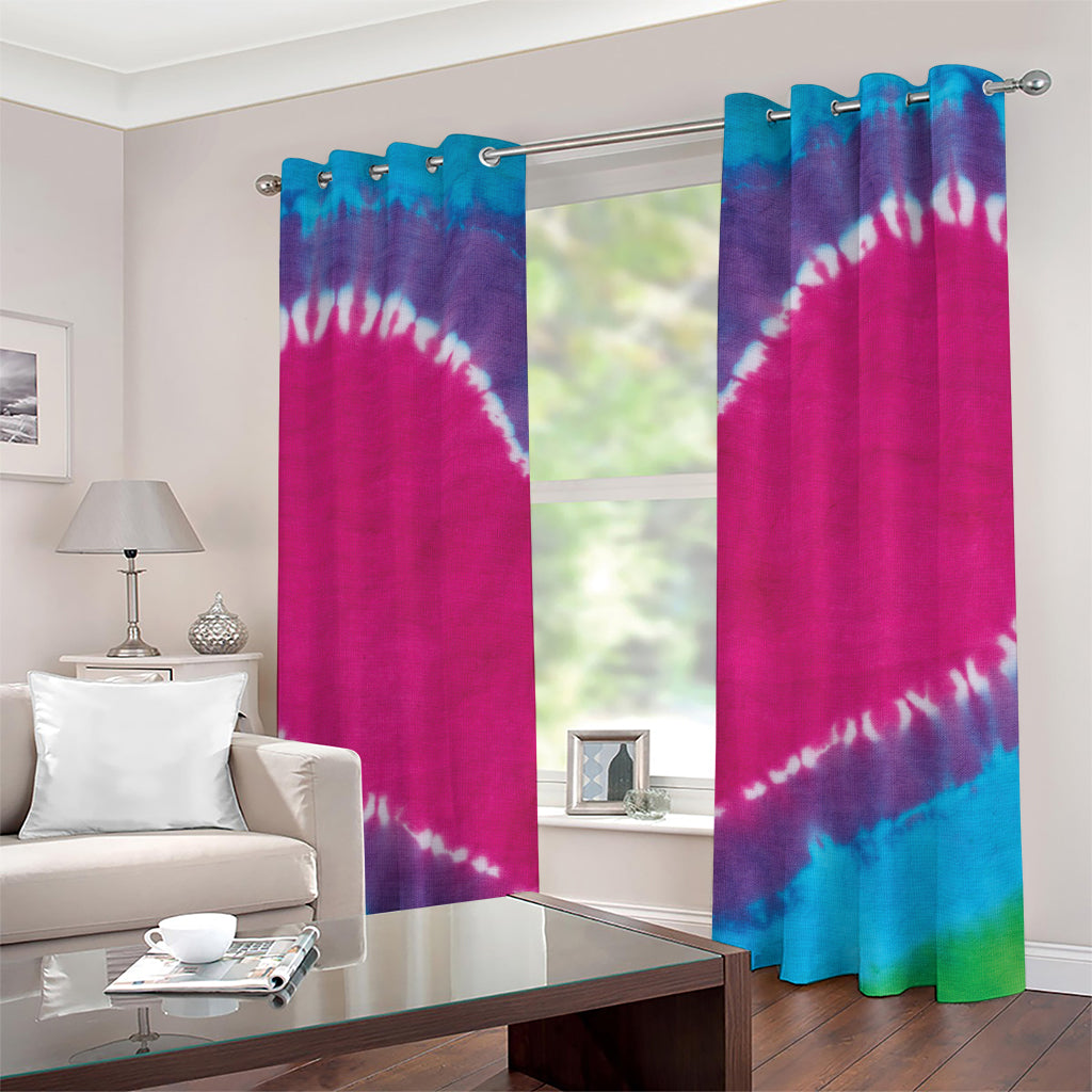 Colorful Heart Tie Dye Print Grommet Curtains