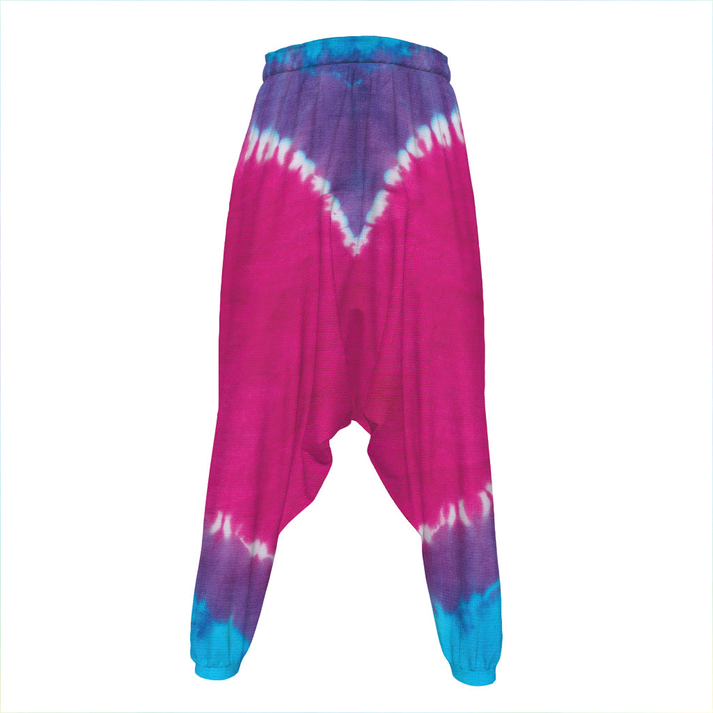 Colorful Heart Tie Dye Print Hammer Pants