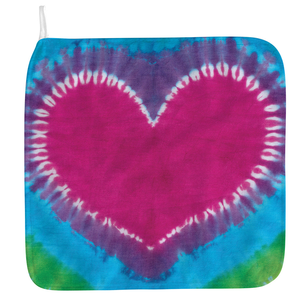 Colorful Heart Tie Dye Print Hand Towel