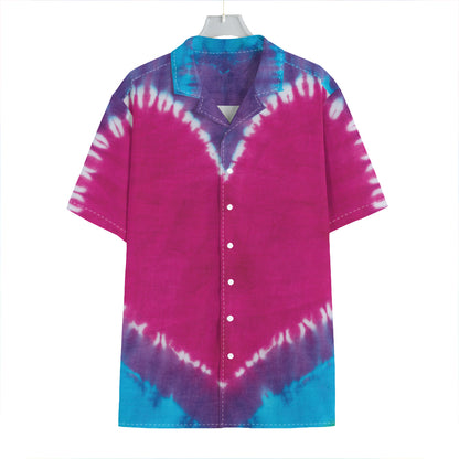 Colorful Heart Tie Dye Print Hawaiian Shirt