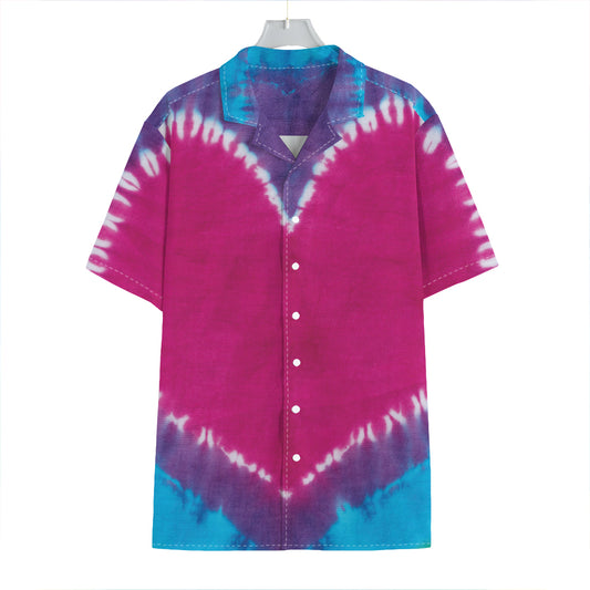 Colorful Heart Tie Dye Print Hawaiian Shirt