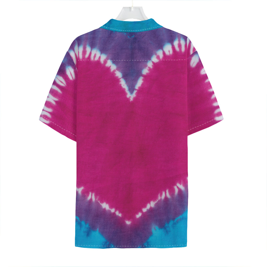 Colorful Heart Tie Dye Print Hawaiian Shirt