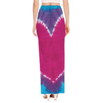 Colorful Heart Tie Dye Print High Slit Maxi Skirt