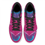 Colorful Heart Tie Dye Print High Top Leather Sneakers