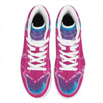 Colorful Heart Tie Dye Print High Top Leather Sneakers