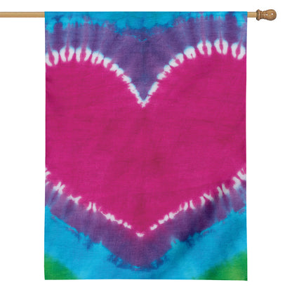 Colorful Heart Tie Dye Print House Flag