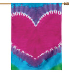 Colorful Heart Tie Dye Print House Flag