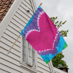 Colorful Heart Tie Dye Print House Flag