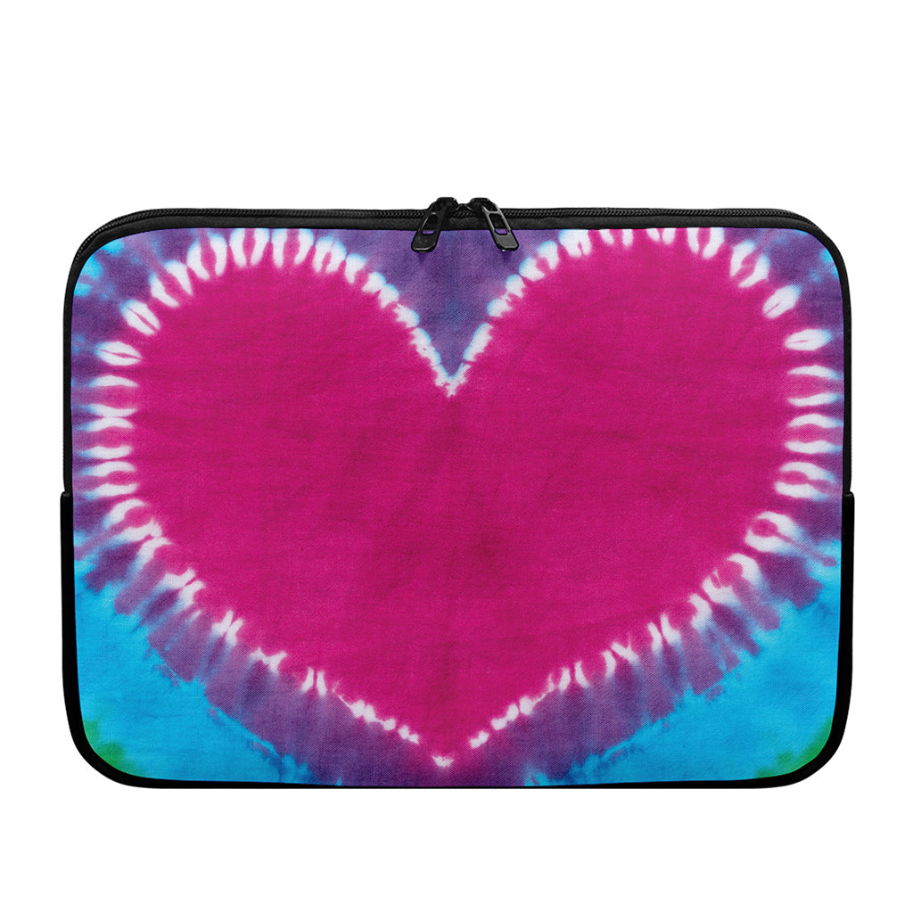 Colorful Heart Tie Dye Print Laptop Sleeve