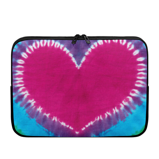 Colorful Heart Tie Dye Print Laptop Sleeve