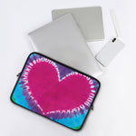 Colorful Heart Tie Dye Print Laptop Sleeve