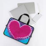 Colorful Heart Tie Dye Print Laptop Sleeve With Handle