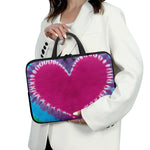 Colorful Heart Tie Dye Print Laptop Sleeve With Handle