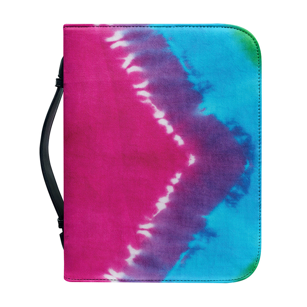 Colorful Heart Tie Dye Print Leather Bible Cover