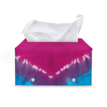 Colorful Heart Tie Dye Print Leather Tissue Box Cover