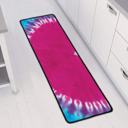 Colorful Heart Tie Dye Print Long Kitchen Mat