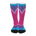 Colorful Heart Tie Dye Print Long Socks