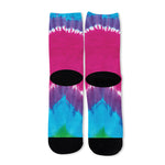 Colorful Heart Tie Dye Print Long Socks