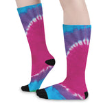 Colorful Heart Tie Dye Print Long Socks