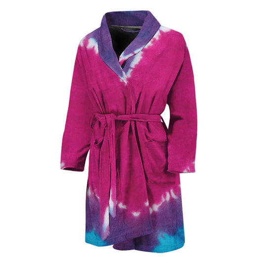 Colorful Heart Tie Dye Print Men's Bathrobe