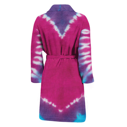 Colorful Heart Tie Dye Print Men's Bathrobe