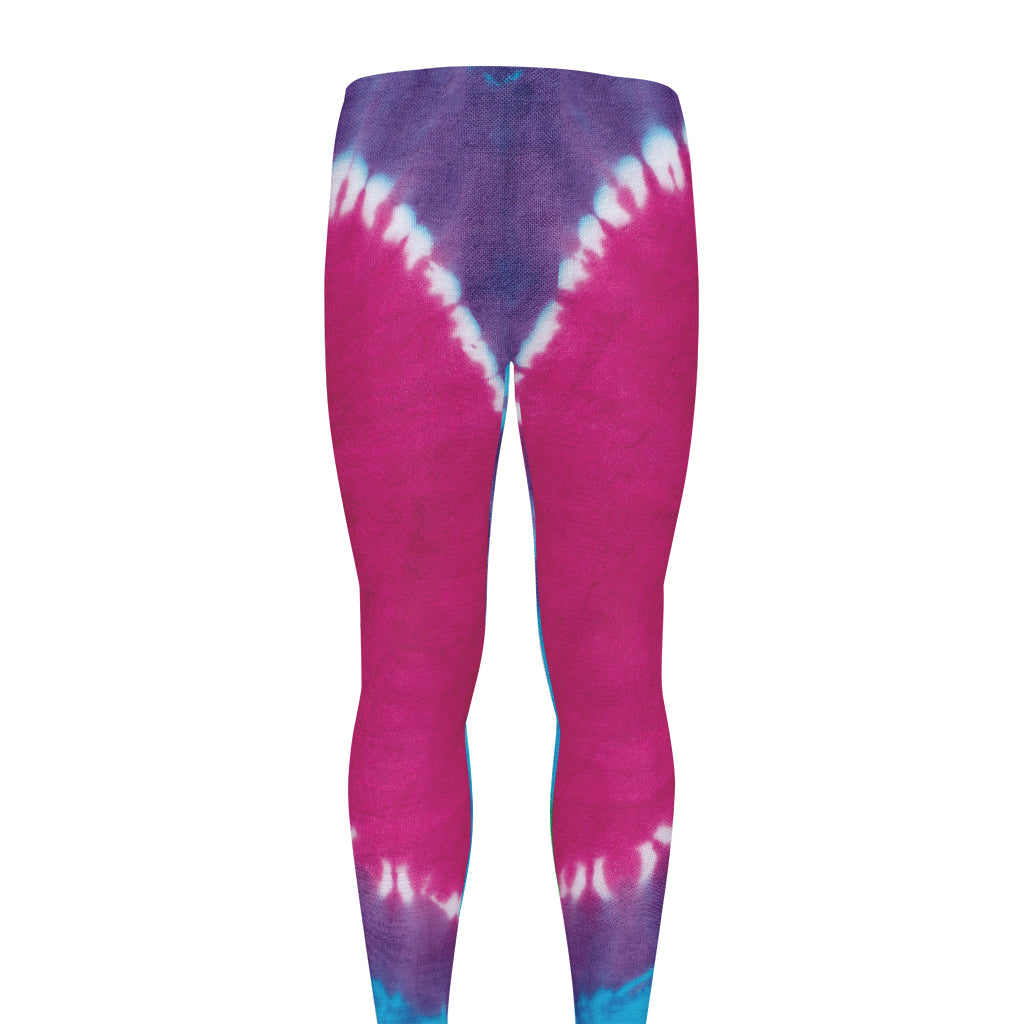 Colorful Heart Tie Dye Print Men's leggings