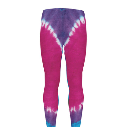 Colorful Heart Tie Dye Print Men's leggings