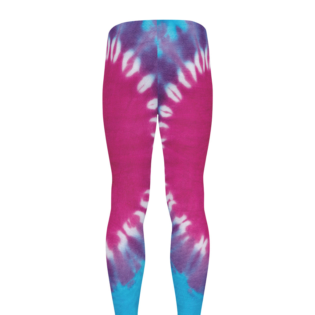Colorful Heart Tie Dye Print Men's leggings