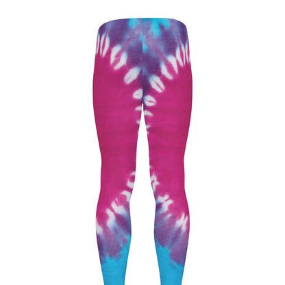 Colorful Heart Tie Dye Print Men's leggings