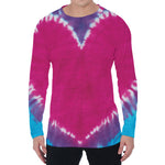 Colorful Heart Tie Dye Print Men's Long Sleeve T-Shirt