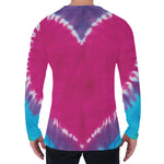 Colorful Heart Tie Dye Print Men's Long Sleeve T-Shirt