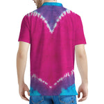 Colorful Heart Tie Dye Print Men's Polo Shirt