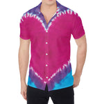 Colorful Heart Tie Dye Print Men's Shirt