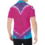 Colorful Heart Tie Dye Print Men's Shirt