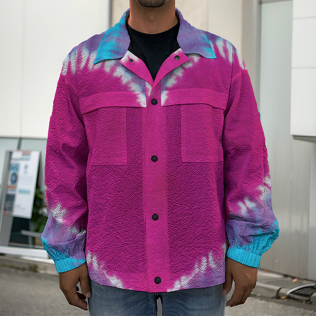 Colorful Heart Tie Dye Print Men's Shirt Jacket