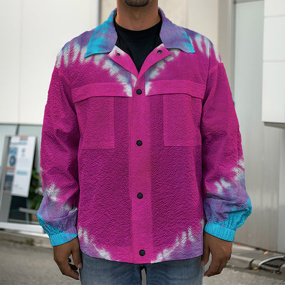 Colorful Heart Tie Dye Print Men's Shirt Jacket