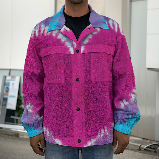 Colorful Heart Tie Dye Print Men's Shirt Jacket
